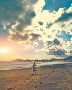 sunset cerah pantai bajulmati sunset cerah pantai bajulmati