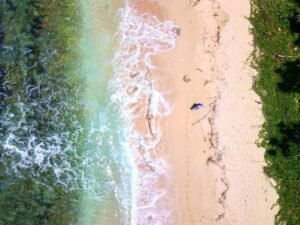 Pantai Jonggring Saloko dari atas
