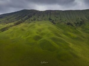 Bukit hijau yang menjadi ciri khas Bukit Teletubbies 