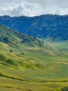 Bukit-bukit bergelombang di Savana Bromo Bukit-bukit bergelombang di Savana Bromo